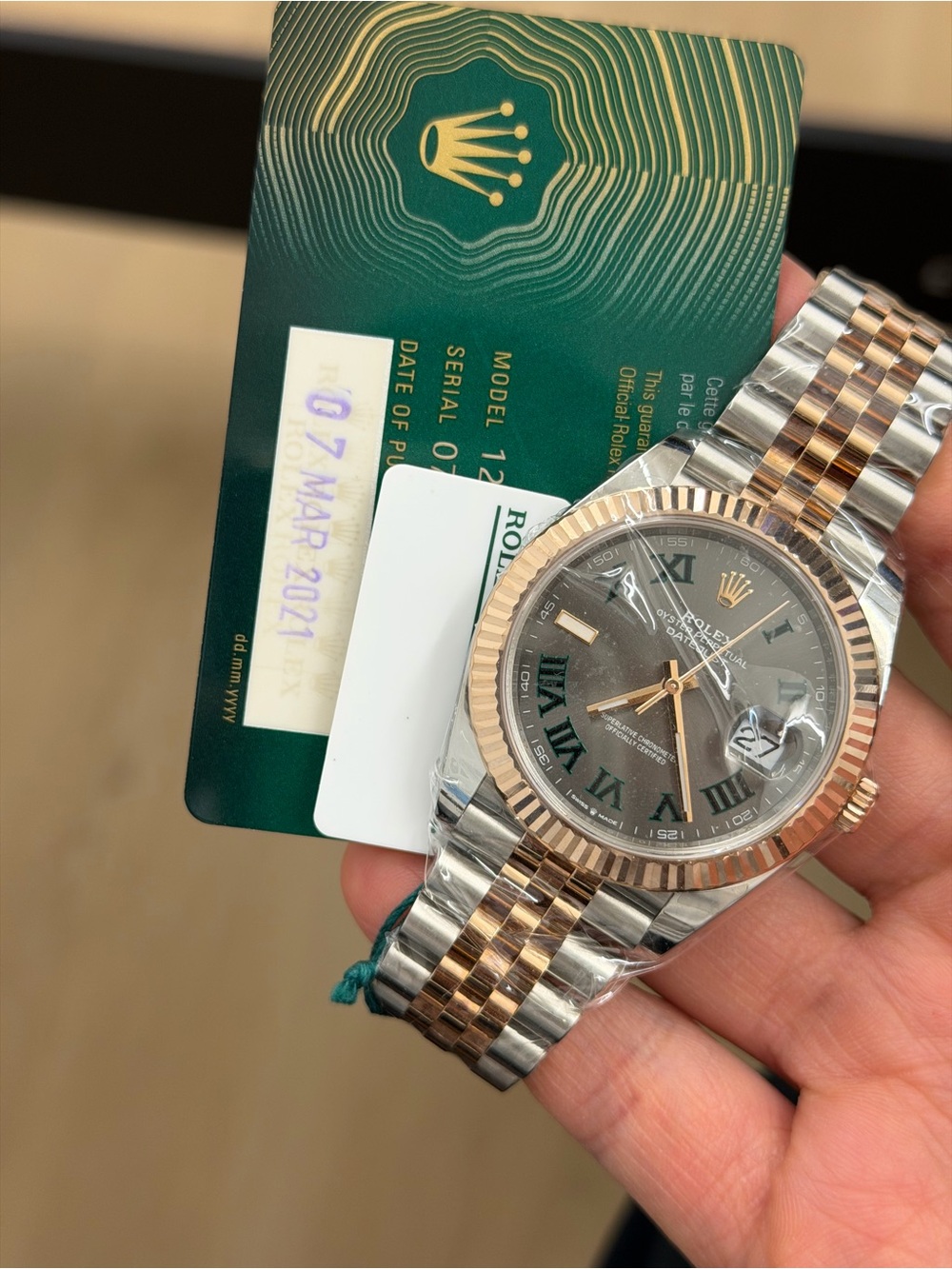 NEW Box & PaperRolex Datejust 126331 Wimbledon Dial Two-Tone Rose Gold & Steel